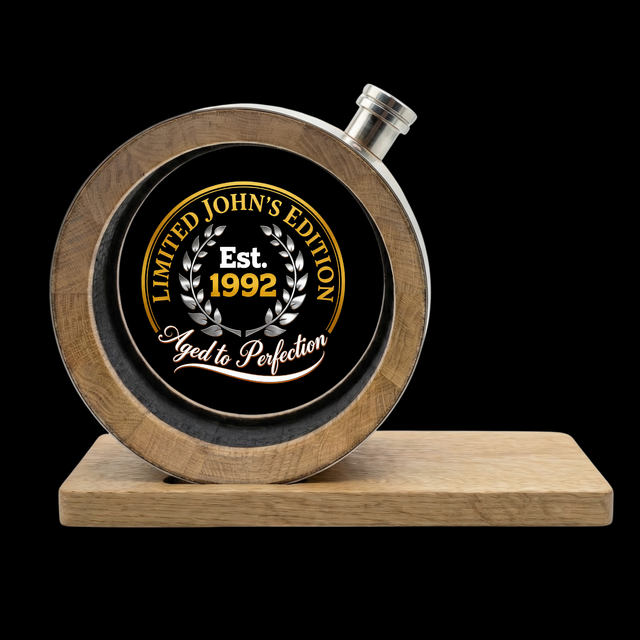 Personalised Glass Head American Oak Barrel (Limited Edition Crystal UV Label)