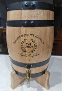 Personalised UPRIGHT American Oak Barrel (Custom Engraving)