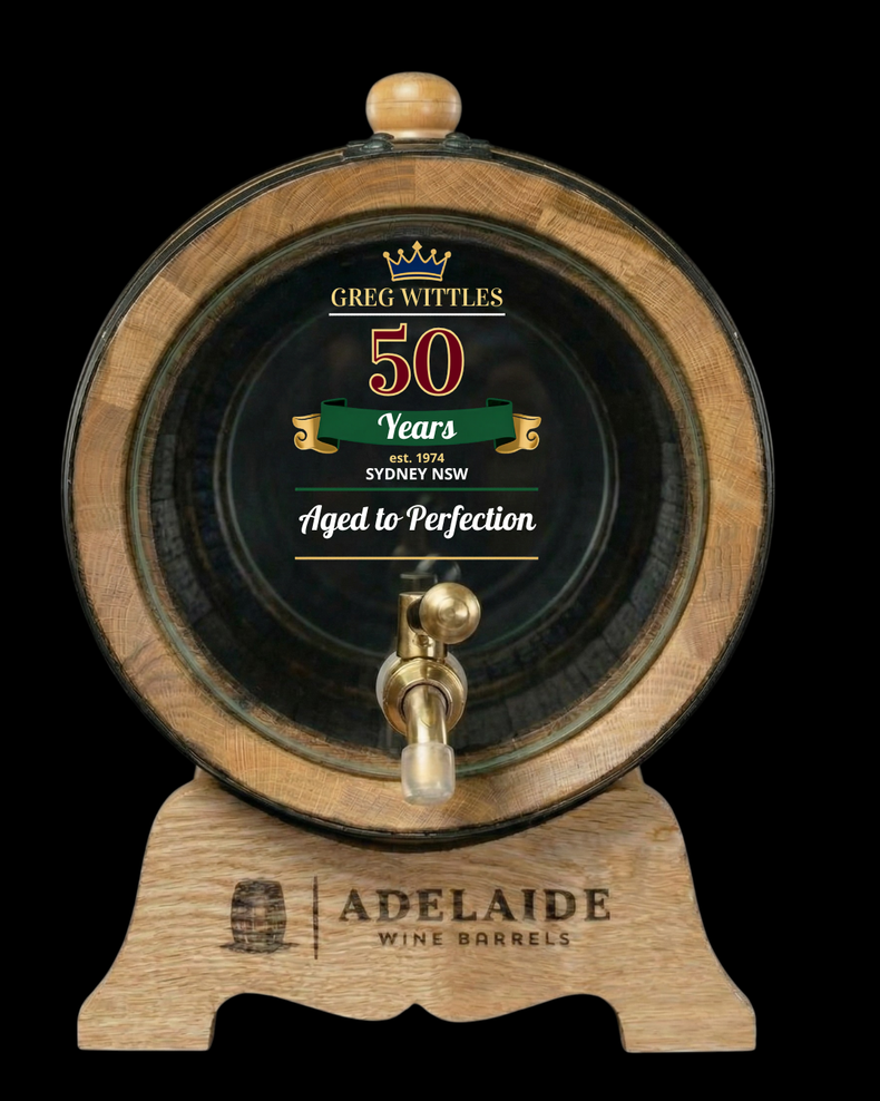 Personalised Glass Head American Oak Barrel (Birthday UV Label)
