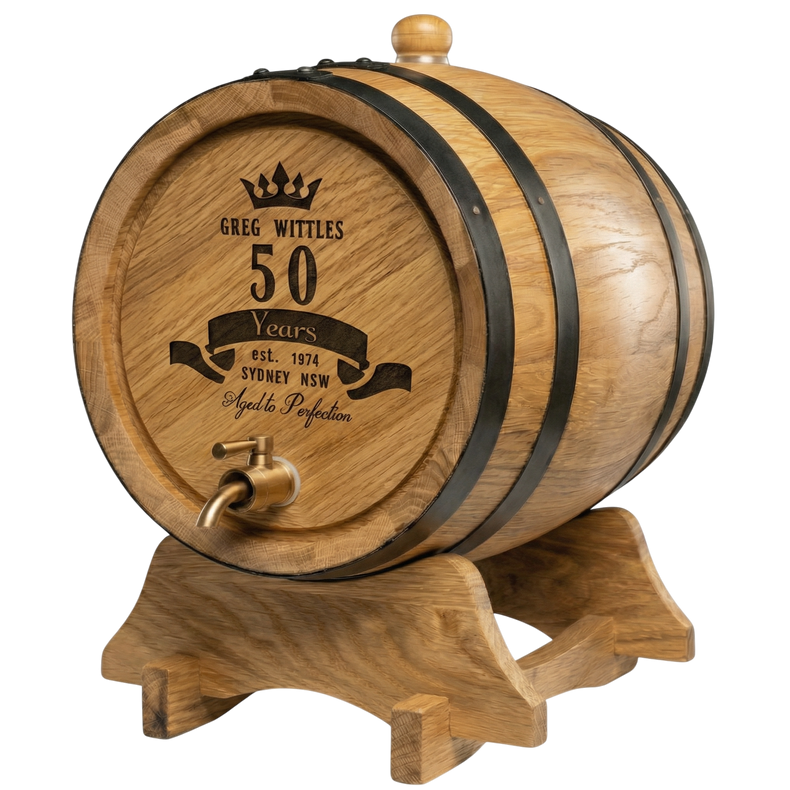 Personalised American Oak Barrel (Birthday Engraving)