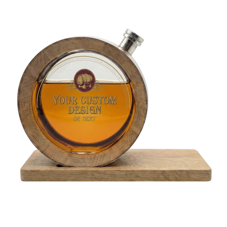 Personalised Glass Head American Oak Barrel (Birthday UV Label)