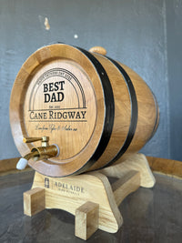 Personalised American Oak Barrel (Elegant Curved Engraving)