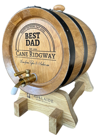 Personalised American Oak Barrel (Elegant Curved Engraving)