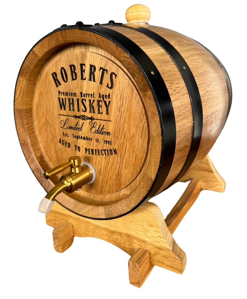 Personalised American Oak Barrel (Premium Aged Engraving)