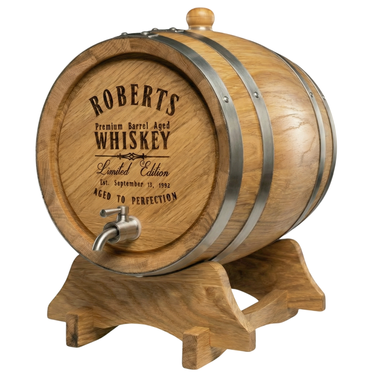 Personalised American Oak Barrel (Premium Aged Engraving)