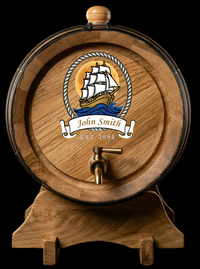 Personalised American Oak Barrel (Custom UV Label)