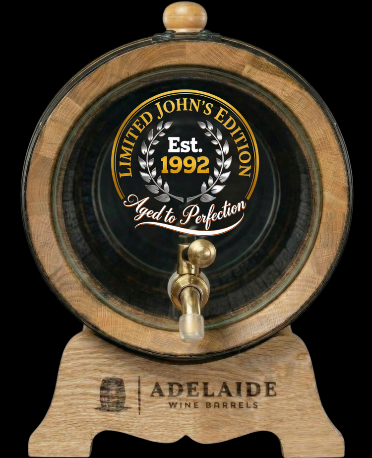 Personalised Glass Head American Oak Barrel (Birthday UV Label)