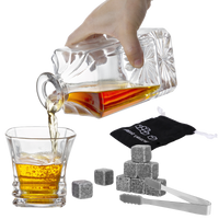 Whisky Stone Decanter Set (with 4 glasses)