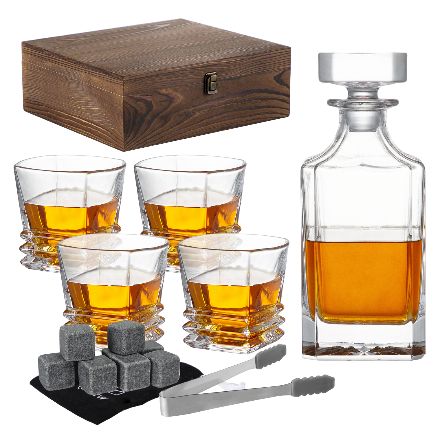 Whisky Stone Decanter Set (with 4 glasses)
