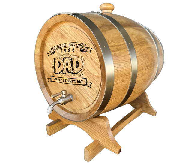 Personalised American Oak Barrel (Father's Day Engraving)
