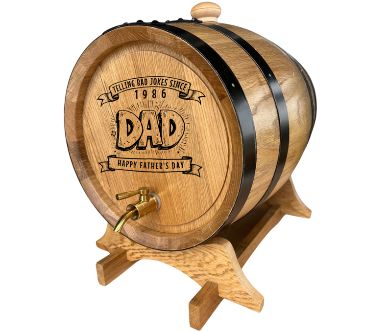 Personalised American Oak Barrel (Father's Day Engraving)
