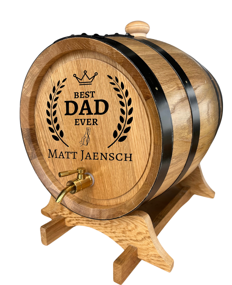 Personalised American Oak Barrel (BEST DAD Engraving)
