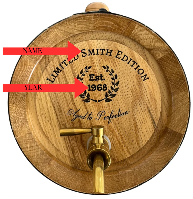 Personalised American Oak Barrel (Limited Edition Engraving)