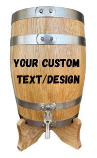 Personalised UPRIGHT American Oak Barrel (Custom Engraving)